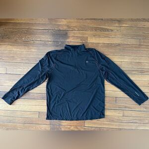 Men’s merino blend Paradox Black Long Sleeve Pullover 1/4 zip base-layer ski